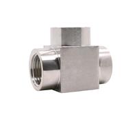 Connettore a T resistente ad alta pressione in acciaio inox 304, 3/8", 1/2", 3/4", BSP filettatura femmina 304, 3 vie, resistente ad alta pressione (dimensioni: femmina, colore: 3/8")
