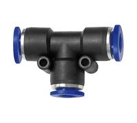 Connettore a T » serie blu», riduttivo, per tubo esterno Ø 2 X 12/1 X 16 mm, pressione max. 15 bar, plastica/MS vern.