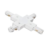 Connettore a X per binario elettrificato monofase 3 fili (F) (N) + (T) bianco Aigostar