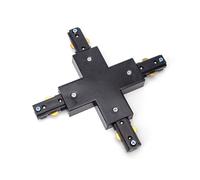 Connettore a X per binario elettrificato monofase 3 fili (F) (N) + (T) nero Aigostar