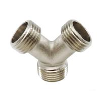 Connettore a Y in rame da 3/4" per tubo lavastoviglie, progettato per resistere ad alta pressione e supportare connessioni multiple