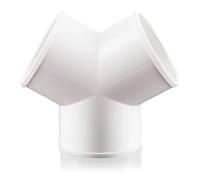 Connettore a Y o condotto a T da 100 mm e 150 mm, sdoppiatore a 6 vie da 4 pollici for tubo di ventilazione, bocchette di riscaldamento e raffreddamento in plastica(Y,6inch 150mm)