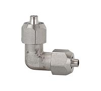 Connettore ad angolo per tubo 10/8 mm, SW1 16, SW2 10, range di pressione max. 25 bar, temperatura da -40 °C a 200 °C, in acciaio inox 1.4404.