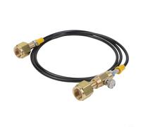 Connettore adattatore da CGA320 a CGA320 per serbatoio della macchina per soda per raccordo in ottone ad alta pressione con tubo flessibile da 60 pollici e valvola di degasaggio, compatibile con