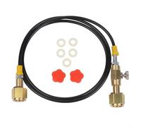 Connettore adattatore per serbatoio compatibile con SodaStream da CGA320 a CGA320 con struttura in ottone e tubo flessibile da 152 cm per distributori di bevande gassate per un collegamento sicuro