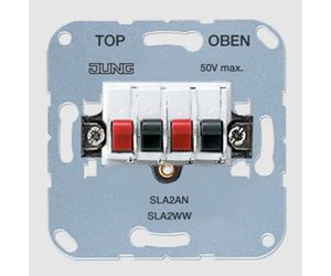Connettore altoparlante Jung SLA2WW - da incasso, 25 V AC/60 V DC, plastica