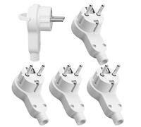 Connettore angolare con contatto di protezione: WIYETY 5 pezzi spina piatta 250 V 16 A, spina angolare Schuko piatta, spina Schuko angolare per cavi fino a 3 x 1,5 mm², spina piatta europea