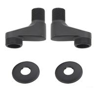 Connettore angolare per doccia in rame con pezzo decorativo regolabile, compatibile con adattatori di ingresso G1/2 e G3/4 per distanza centrale da 8 a 12 cm, per rubinetti doccia e vasca (grigio)