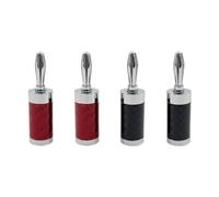 Connettore audio jack terminale maschio a banana da 4 mm in fibra di carbonio placcato rodio da 8 pezzi(8 Black)