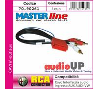 Connettore AUX out radio originale/uscita PRE-OUT mini ISO 4 Ch AUDI A3 '01->'07