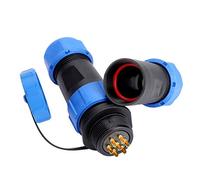 Connettore Aviazione 2/3/4/5/7/9/12 Pin, Connettore in Linea Cavo Presa di Corrente Aeronautica IP68 con Tappi Impermeabili(7pin)