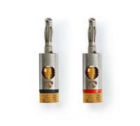 Connettore Banana Nedis CATB26900GD Oro Argento Maschio Dritto Set 2pz