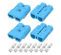Connettore batteria a scollegamento rapido da 120 A 600 V per cavo 2-6 AWG, contatto sicuro resistente alle vibrazioni per camper rimorchio marine (blu)