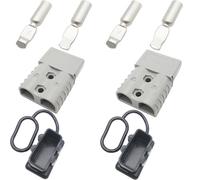 Connettore Batteria, CESFONJER 120A 600V 2-4 AWG Batteria Quick Disconnect Connettore Plug Kit, per Auto, Rimorchio, Caravan, Nave, Furgone, Modalità, Modi Moto (grigio)