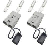 Connettore Batteria, CESFONJER 175A 600V Kit Connettore Connessione e Disnnesto Rapida di Batteria, per Auto, Caravan, Winch Trailer Verricello, Adatto a filo 1/0-2 AWG (grigio)