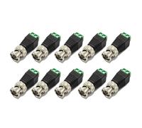 Connettore BNC Maschio nel Metallo da 10 Pezzi con Connettore CC Spina Terminale un Vite UTP Video Balun per Telecamera di Sorveglianza CCTV