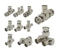 Connettore BNC Q9 a maschio femmina adattatore ad angolo retto tipo T 3way 4way splitter 2x doppio 3+4 tipi (tipo 5)