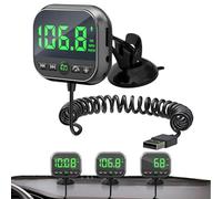 Connettore BT per Auto, Adattatore Audio Auto con Ricevitore, Trasmettitore MP3 Multifunzione con Display LED e Rilevatore Velocità per Chiamate e Streaming Musicale