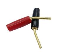 Connettore cavo amplificatore con pin piegato a banana da 2 mm ad angolo retto Adattatore jack audio for altoparlante con vite a banana da 2 mm(10Pcs Red)
