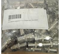 Connettore coassiale F a crimpare per cavo TV da 6mm emme esse 100 pezzi