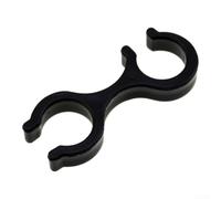 Connettore con fibbia a 8 per bastone da trekking, in lega di alluminio, con clip per camminare, robusto e leggero, morsetto per collegare due pali insieme per escursioni e campeggio (6 cm, nero)