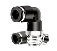 Connettore,connettore for tubo flessibile,Connettore rapido pneumatico nero PL 4 mm-12 mm diametro esterno del connettore for tubo flessibile BSP connettore a gomito(PL8 02)