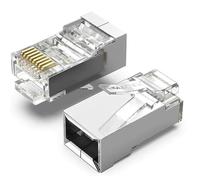Connettore - Connettore RJ45 Cat6 FTP, 100 unità, progettato per reti, alta velocità, connessione efficiente, materiale durevole. *