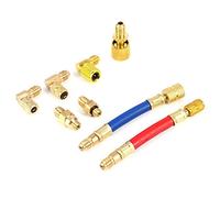 Connettore Convertitore utensile Adattatore connettore 8 pezzi Adattatore girevole Adattatori 90 ° Adattatore 90 gradi Adattatore ad angolo retto Adattatore connettore R134A R12 Auto A/C Cl