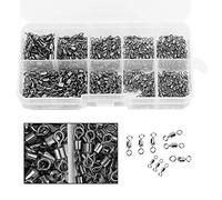 Connettore da Pesca in Acciaio Inox con Girelle e Anelli Solidi - Alta Resistenza per Attrezzatura Pesca Snaps Accessori Pesca Professionali