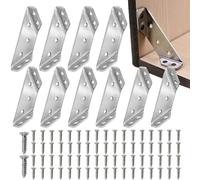 Connettore D'angolo Da 10 Pezzi, Sta-ffa Angolare, Staffe per Angoli In Acciaio Inossidabile, Connettore Angolare Mobili, Connettore Ad Angolo di Fissaggio Del Telaio di Supporto Triangolare