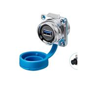 Connettore dati impermeabile USB3.0 con attacco a baionetta da 1/4, in metallo, con IP68, for montaggio a pannello USB con cavo da 0,5 m(Socket B)