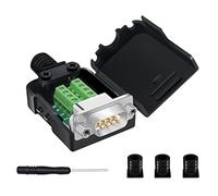 Connettore DB9 Breakout, DB9 RS232 D-SUB maschio, adattatore seriale maschio a 9 pin, adattatore bianco a connettore terminale modulo di segnale con custodia e dado