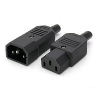 Connettore di accoppiamento Iec320 da C14 a C13, 250 V, 10 A, alloggiamento in nylon nero, con terminali a vite, contatti in rame puro, modello antiscivolo per PDU (C13 C14)