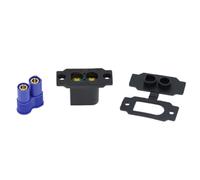 Connettore di alimentazione per montaggio a pannello EC8E EC8E-F per auto elettrica RC con cappuccio antipolvere compatibile con spina di corrente fissa modello di aereo(Black EC8E-F w cap)