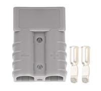 Connettore di alimentazione SB50A 50 A 600 V, connettore per batteria a crimpare con 2 terminali placcati in argento per cavo 6 AWG, compatibile con a doppia batteria per p (Grigio)