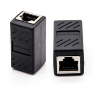 Connettore di Collegamento Rj45 Inline, 2 Pezzi, ABS Nero | Giunzione Femmina Femmina per Cavi Ethernet, Prolunga Due Tratte, Uso Casa e Ufficio