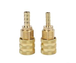 Connettore di gonfiaggio valvola pneumatico auto in ottone Quick Connect 6mm 8mm adattatore pompa per tubo dell'aria ugello con impugnatura zigrinata antiscivolo 2PCS