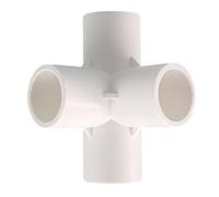 Connettore di montaggio in PVC, connettore a gomito a 3 vie/a 4 vie in PVC Withwhite disponibile per raccordi per tubi a serra Four-Connections 50mm