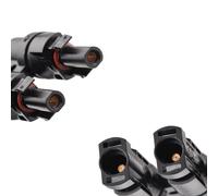 Connettore di Ramo del Pannello Solare 4way IP67 Connettori T Impermeabili per connessione parallela tra Pannelli solari Materiale in Ottone in Scatola di Alta qualità 14AWG10AWG (3 Vie)