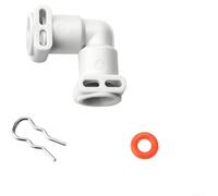 Connettore di ricambio per macchina da caffè a forma di L, raccordi di ricambio con anelli e morsetti in silicone a prova di perdite per un collegamento stabile della linea dell'acqua