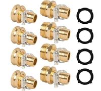 Connettore di riparazione del tubo del giardino con morsetti, adatto per un raccordo per tubi da giardino in alluminio da 3/4 "o 5/8", raccordi per tubi maschili e femminili, 4 set