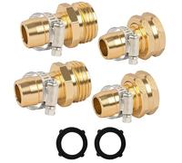 Connettore di riparazione del tubo del giardino con morsetti, adatto per un raccordo per tubi da giardino in alluminio da 3/4 "o 5/8", raccordi per tubi maschili e femminili, 2 set