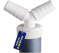 Connettore di scarico per lavatrice con doppia uscita e 2 fascette stringitubo, 18-24 mm, resistente alle perdite, per sistema idraulico di scarico a pavimento (doppio)