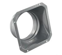 Connettore di sfiato dell'aria con flangia per tubi in metallo zincato, per condotti da 100 cm, con facile fissaggio a parete (100 mm)
