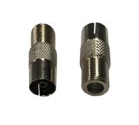 Connettore di tipo F PAL Femmina a Connettore F Femmina. Ideale per connessioni audio e video, il suo design argento garantisce durata e trasmissione del segnale efficiente e senza interferenze.