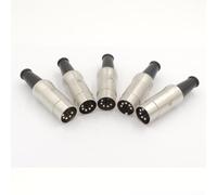 Connettore DIN maschio a 5 poli per cavi MIDI, 5 pezzi, interconnessione audio, contatti placcati argento, alloggiamento in metallo con scarico della trazione in PVC, uso professionale in studio