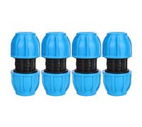 Connettore Diritto Plastica PE da 25 mm, 4 Pezzi Blu Connettore per Tubo Acqua Raccordo Dritto a Compressione per Giardino Irrigazione Approvvigionamento