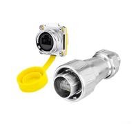 Connettore DZ24 per RJ45 per trasmissione del segnale industriale con velocità di 10 Gbps, materiale in lega, interfacce maschio/femmina e design resistente alle intemperie (set)