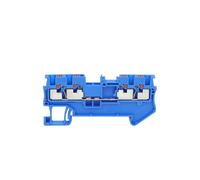 Connettore elettrico a 4 conduttori PT1.5-QU, doppio filo, plug-in, morsettiera per guida DIN, 10 pezzi(PT1.5-QU BLUE)