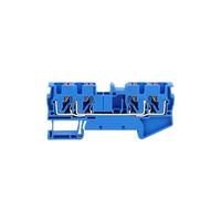 Connettore elettrico a 4 conduttori PT4-QU, doppio filo, morsettiera per guida DIN, 10 pezzi(PT4-QU BLUE)